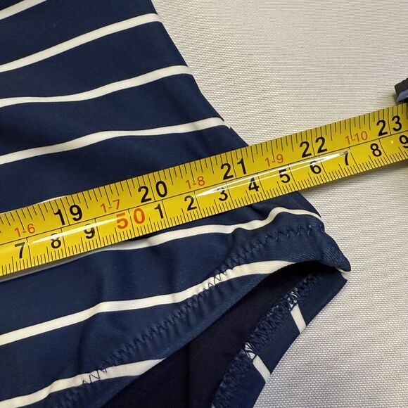 NWT J Crew Cutout One Shoulder One Piece Swimsuit Navy Blue White Stripe Swim 24 - Picture 9 of 15